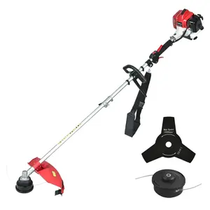 PowerSmart & 25cc 2-Stroke Gas String Strimmer Brush Cutter, Red and Black, Portable, Vibration Dampening, Lightweight, Easy Assembly, Optimized Efficiency, Easy Maneuverability, Ergonomic Handle,Great for Lawn Business(PS4532)