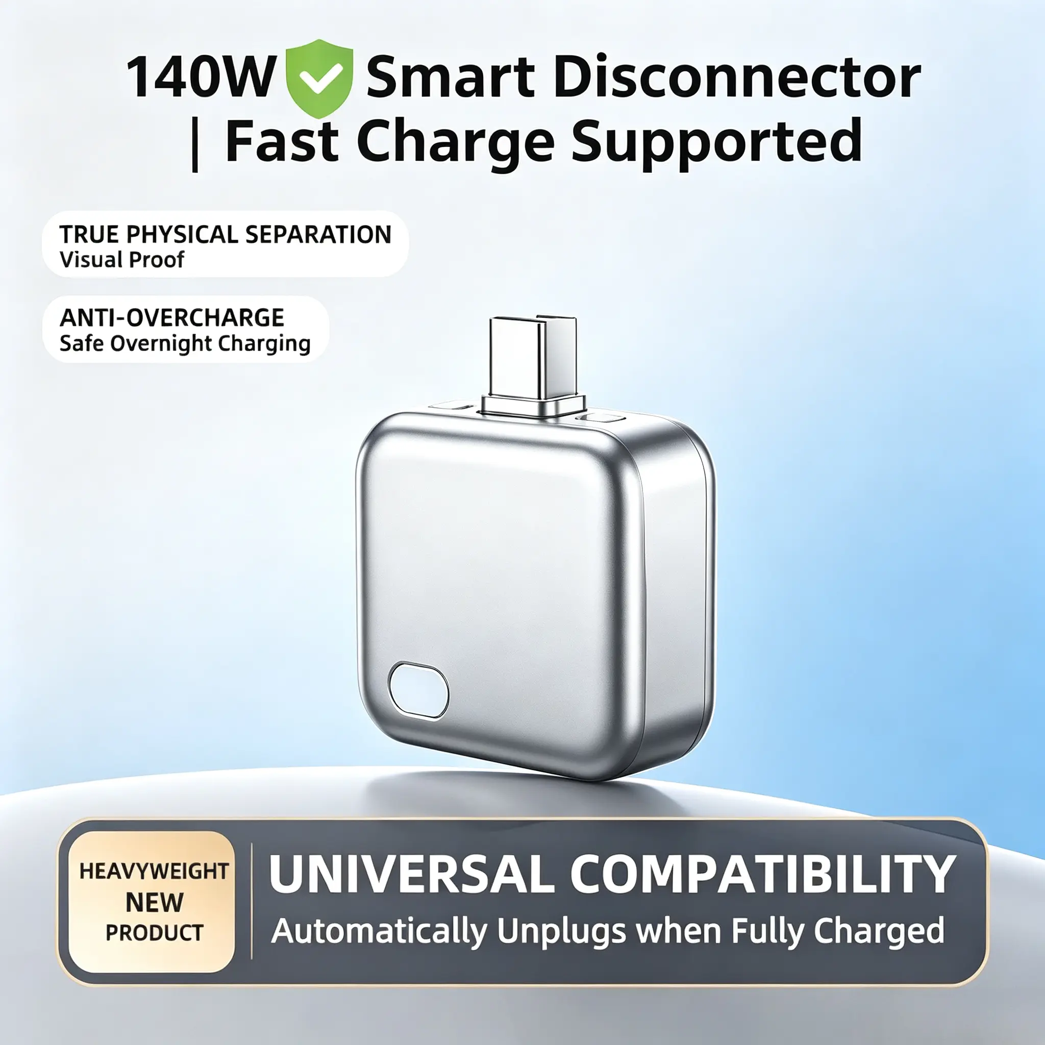 Intelligence   smart   battery guard  auto-stop  Full Charge   self-eject  Auto-Disconnect Charging Adapter 140W   accessory  Fast Charge Safety Separator Automatically for Type-C Charger