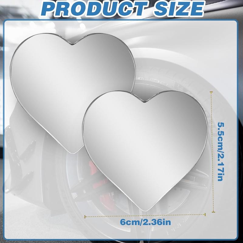 【NewYear2026】2-Pack Heart-Shaped Blind Spot Mirrors – Adjustable, Removable Wide-Angle Convex Rearview Mirrors for Cars, SUVs, Enhanced Safety, Universal Fit