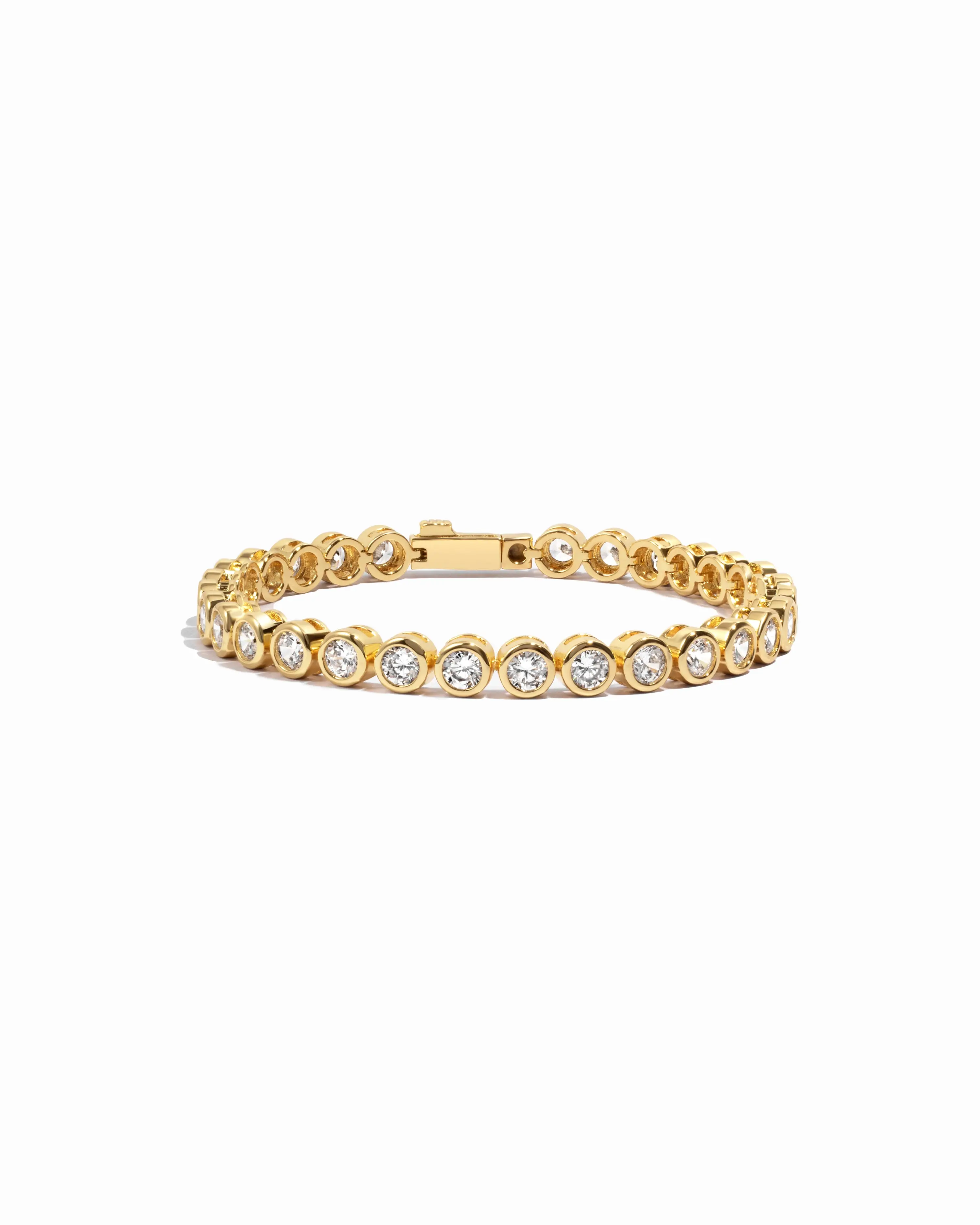 Sami Jewels High Quality 4mm Round Bezel Tennis Bracelet, Handmade Bracelet, Classic Round Cut Tennis Bracelet, 14K Yellow Gold Tennis Bracelet, Silver Tennis Bracelet with CZ Girls Dream Bracelet, Gold Plated Zirconia Tennis Bracelet, Gift for Her