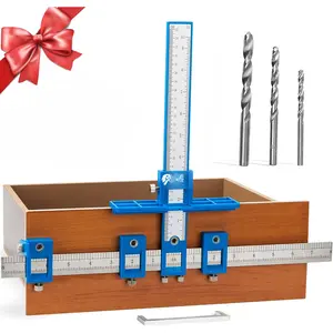 Cabinet Hardware Jig, Punch Locator Drill Guide, Drilling Dowelling Guide for Installation of Handles Knobs on Doors and Drawer, Cabinet Template Tool for Handles and Pulls