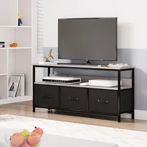 Dresser TV Stand 55 Inch Entertainment Center TV Stand for Bedroom with Drawers and Shelves, TV & Media Console Table Furniture for Living Room,Black