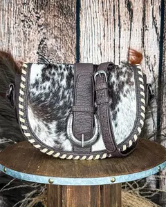 Trinity Ranch Coffee Sierra Mesa Hide Saddle Crossbody Bag, Women's Saddle Bag for Daily Use