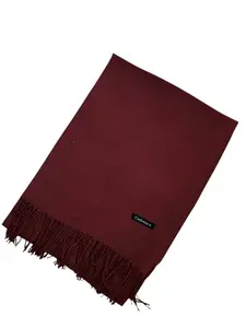 Plain Cashmere Hijab - Deep Maroon, Lightweight and Comfortable Design, Suitable for Everyday Wear