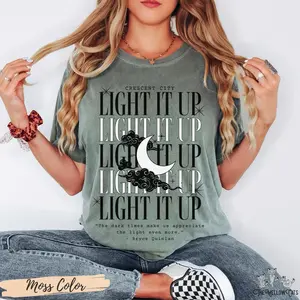 Light it Up Crescent City Comfort Colors® tee, Bryce Quinlan Starborn shirt, Ruhn Danaan HOSAB Lunathion, Hunt Athalar SJM booktok merch ATT809 6-12 30