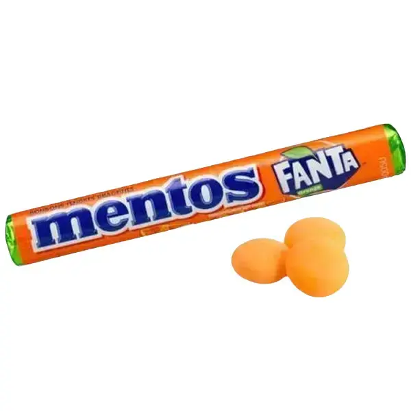 Mentos Fanta Orange Flavored Candy, Fruit-Flavored Chewy Snacks for On-The-Go Enjoyment