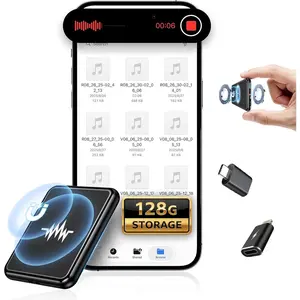 128G (9800 Hour) Voice Activated Recorder, Double-Sided  Voice Recorder with Playback, Audio Recorder with AI-Intelligent Noise Reduction, 70H Continuous for Lectures, Meetings