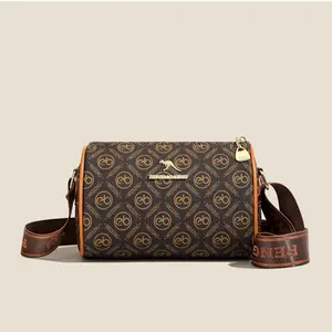 Fashion Printed Cylinder Crossbody Bag - Versatile Everyday Shoulder Handbag for Work & Travel