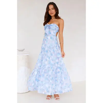 Haley Maxi Dress Blue Jacquard Princess Polly - TikTok Shop Haley Maxi Dress Blue Jacquard Princess Polly - TikTok Shop