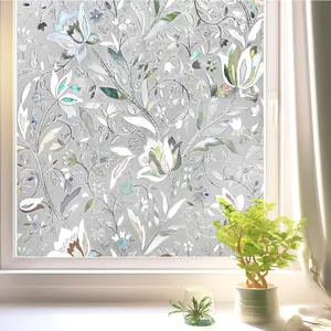 Static Adhesive Glass Sticker Roll, Window Privacy Film, Colored Frosted Decorative Film, PVC Material, No Glue Needed, 2 Rolls