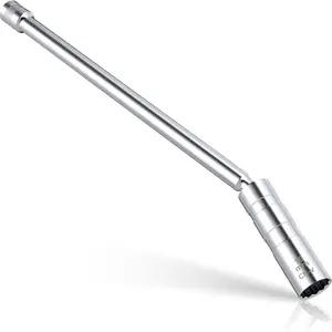 16mm Spark Plug Socket Tool, Thin Wall 3/8" Drive, 12-Point Magnetic Swivel, 11.4" Length, Spark Plug Remover for Automotive Use