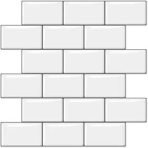 10 Sheets Thicker Design Peel and Stick Backsplash, 12"x12" Peel and Stick Wall Tiles, Subway Look Marble Tiles Backsplash for Kitchen and Bathroom, White