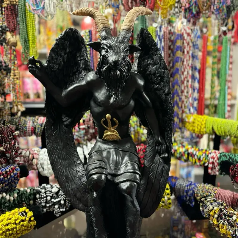 Big Black Baphomet Statue