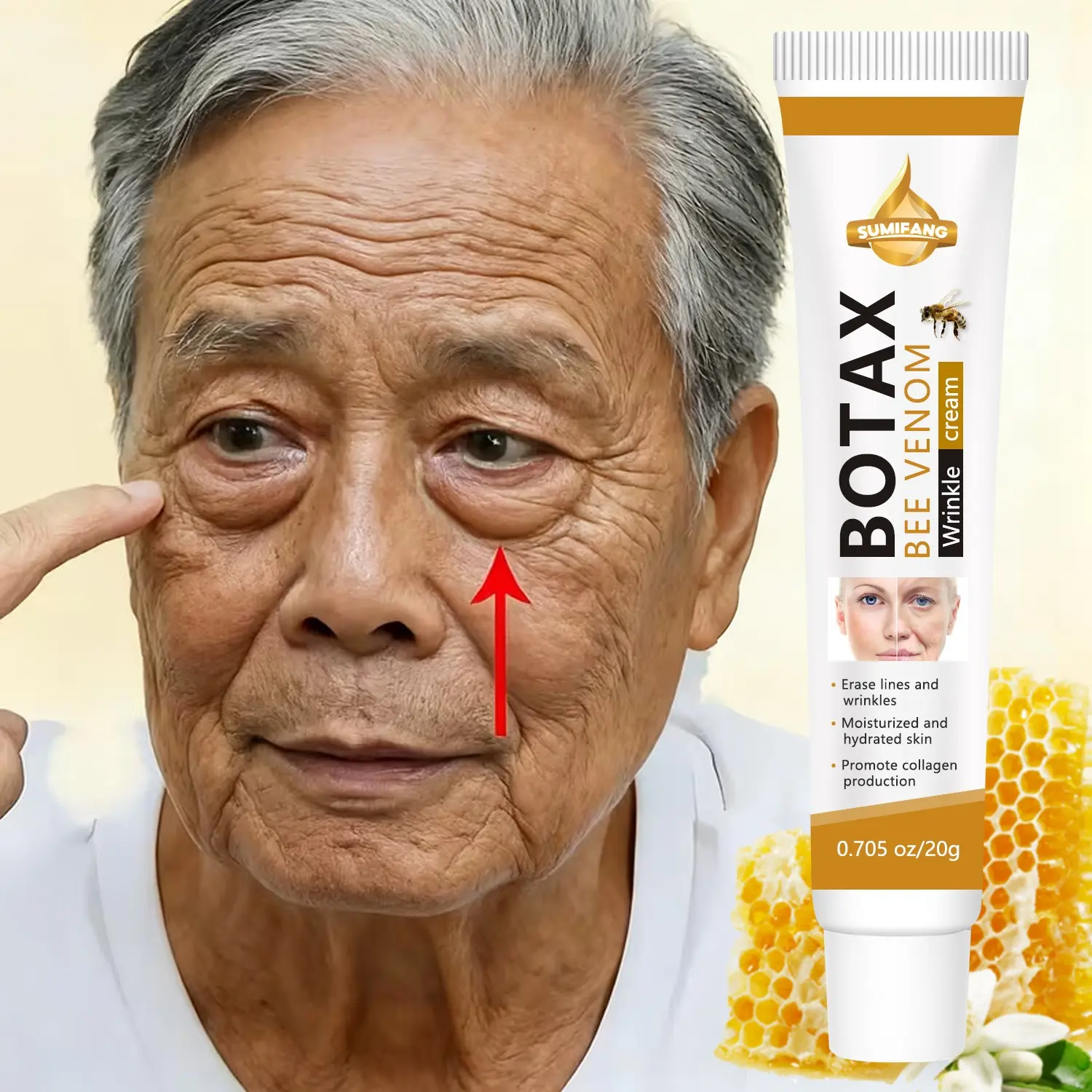 BOTAX- Bee Venom Skin Cream Balm, deeply moisturizes and improves skin elasticity, reduces fine lines, brightens complexion, Brightening Moisturizing, moisturizing facial massage cream for men and women, Anti Aging Balm