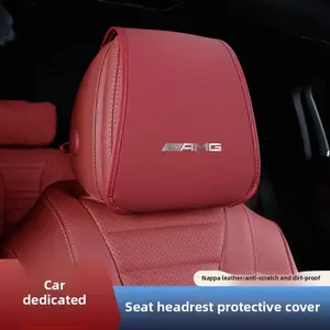 Car Headrest Protective Cover Storage Bag Leather Pillowcase For Mercedes benz AMG W204 W203 W212 W211 W124 W210 GLC GLE E CLA