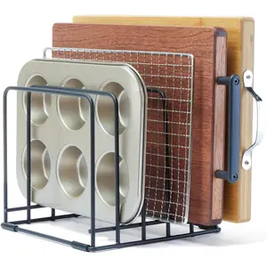 5-Slot Cutting Board Organizer, Divided Kitchen Cabinet Storage Rack, Space-Saving Holder for Cutting Boards Baking Trays Cookie Sheets Thin Pans Baking Sheets (1pcs)