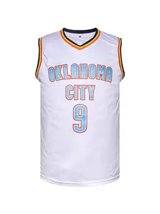 Basketball Jersey Double 9 Embroidery Thunder Court Vibe Quick Dry Game Top Sleeveless Athletic Techwear
