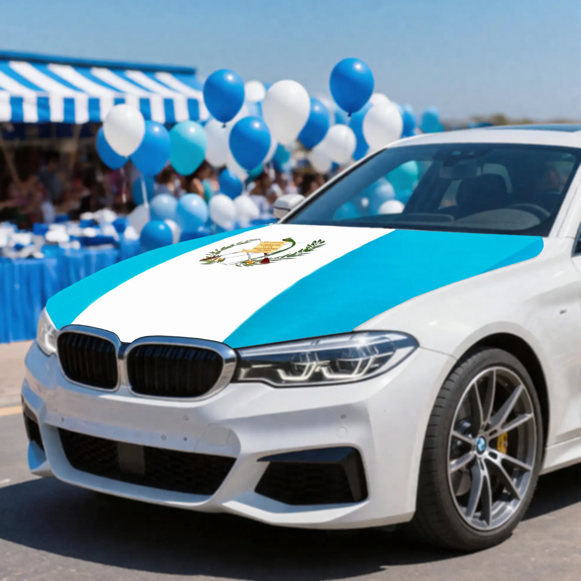 Guatemala Flag Car Hood Cover 5×4ft, Automotive & Car Accessories, Maya Cultural Bonnet Decor, National Celebration & Parade Accessory, 2 Window Flags & Fasteners Sold Separately, Automotive Accessories