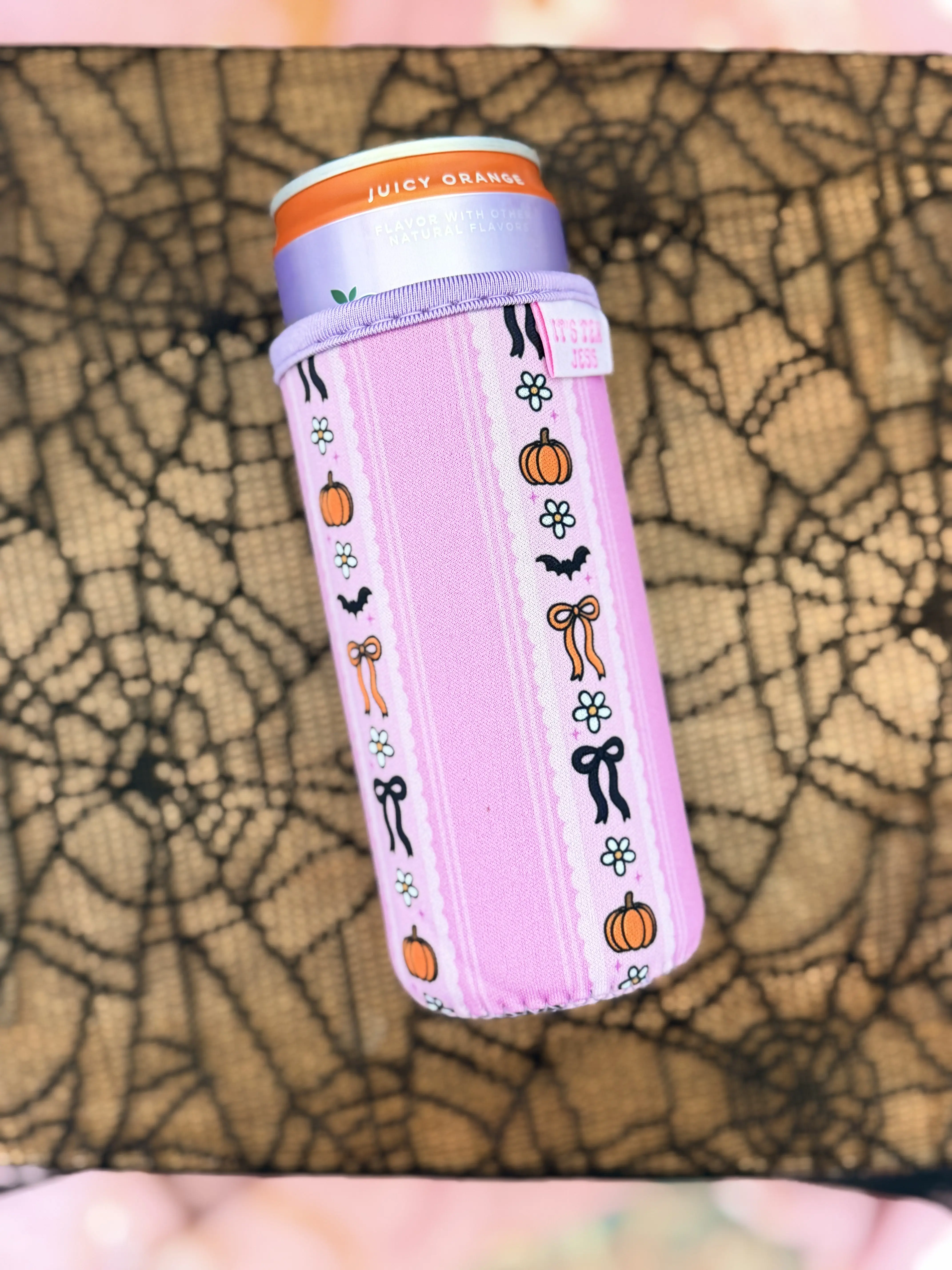 Slim Can Sleeve - Pumpkin Stripes