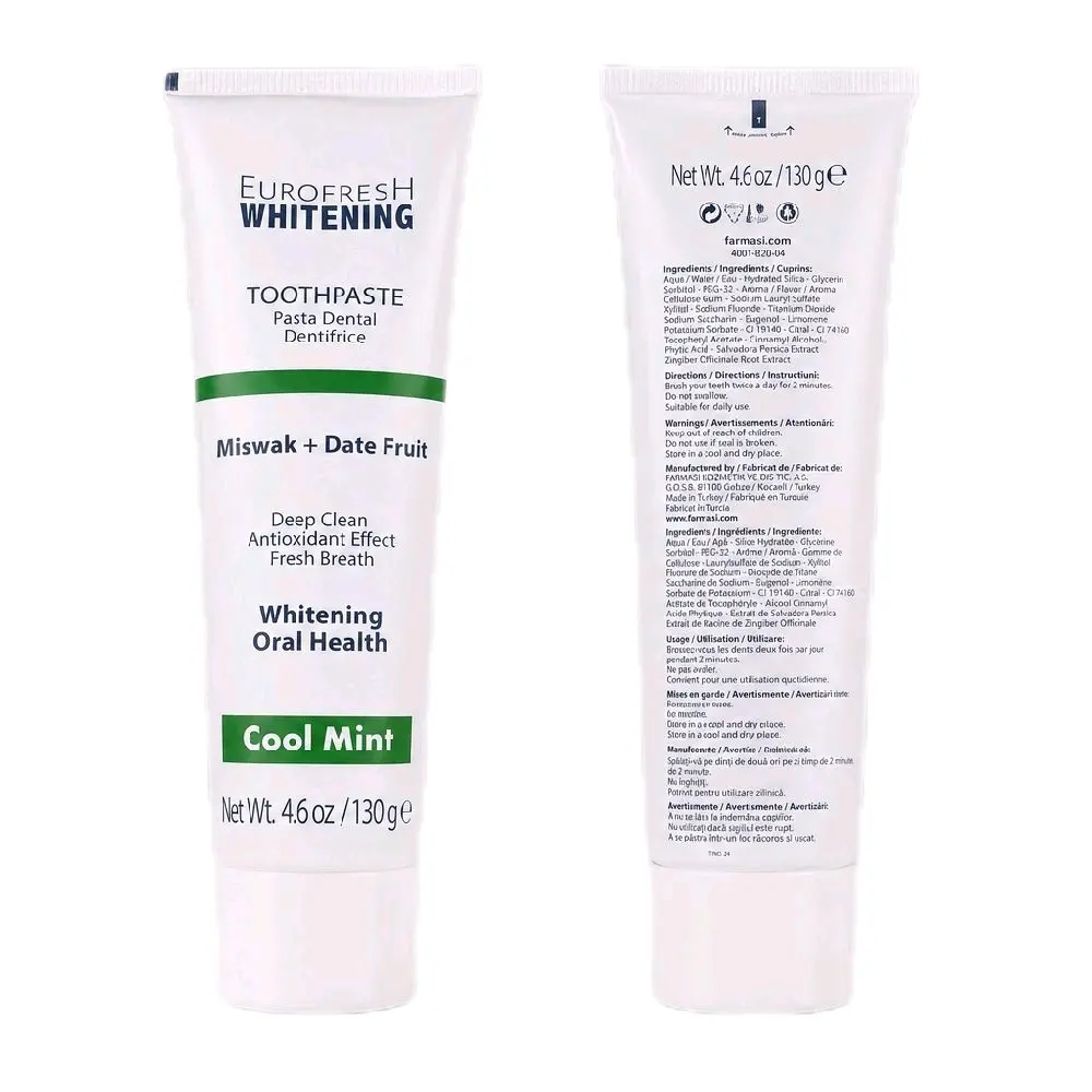 FARMASI Eurofresh Whitening Toothpaste with Miswak and Date Fruit Extracts