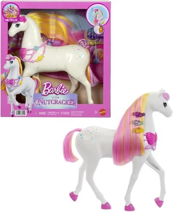Multicolor Collectible Nutcracker Land of Sweets Horse Fashion Doll Figure - Vinyl Figure, 3 Candy Hair Clips, Candy Details, Colorful Mane, Hair Comb, Scented Necklace, Play Accessory for 3-4 Years [COLLECTIBLES]