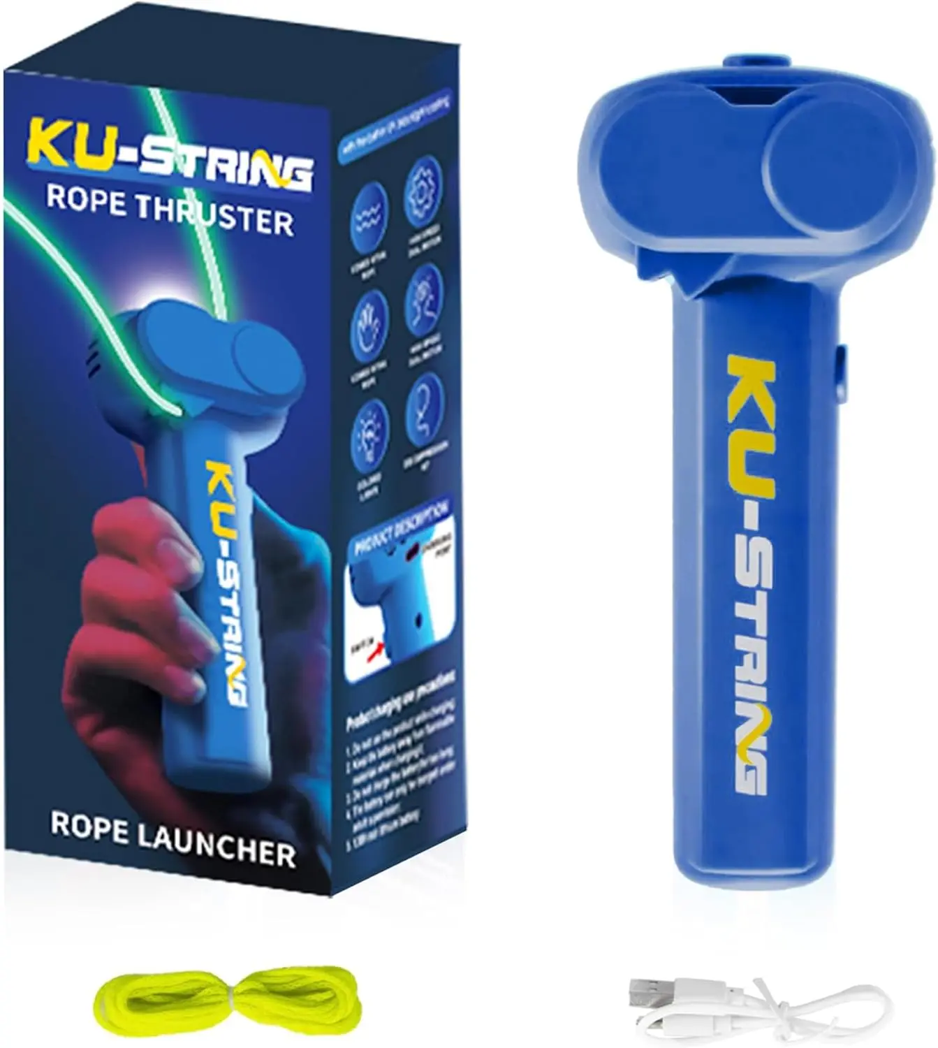 Glow-in-the-Dark Rope Launcher Lasso | Portable String Shooter Toy for Kids | Holiday Gift Fun