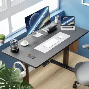 Black Electric Height Adjustable Standing Desk | 63 inch Sit-Stand Desk | Ergonomic Design for Home Office,Available In 4 Colors