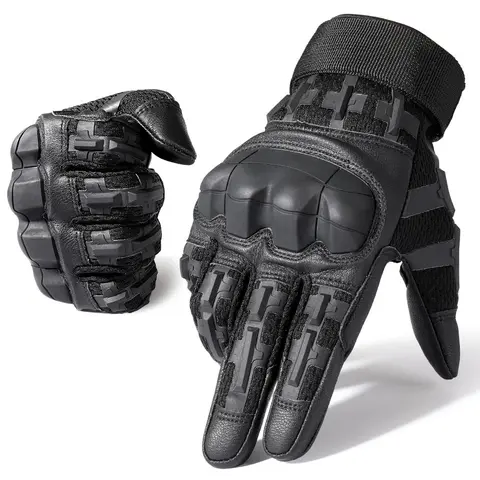 Outdoor Full Finger Protective Gloves, 1 Pair Rubber Hard Shell Full Finger Highly Sensitive Touch Screen Gloves, Outdoor Protective Gear for Working Hiking Cycling Sports Motorcycle, Motorcycle Riding Gloves, Motorbike Protective Gear