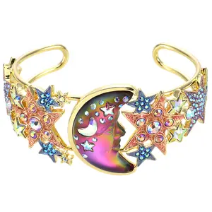 Starlight Dreamer Seaview Moon Shadow Cuff Bracelet (Goldtone/Mystic Iridis)