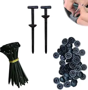 【summervibes】100Pcs Nylon Universal Cable Tie Buckle, Heavy Duty self-Locking Nylon zip Ties Holder, Multipurpose Plastic Cable Ties Tool for Car Dally Repall