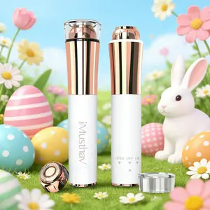 Portable Facial Hair Remover for Women – Painless, Fast & Precise Flawless Electric Razor & Epilator for Face, Lips, Chin Hair Removal – 18K Gold-Plated, 360° LED Light