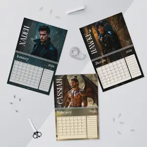 “Book Boyfriend Calendar 2026 —GLOSS Fantasy Art Wall Calendar of Warrior Fae Characters | Romantasy Calendar | Perfect Gift for Book Lovers & Booktok”