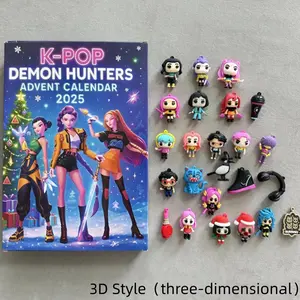 3D Kpop Demon Hunter Advent Calendar,Acrylic Korean Style Design, Perfect Gift for K-Pop Fans & Collectors, Unique HolidayCountdown Experience(3D Style)
