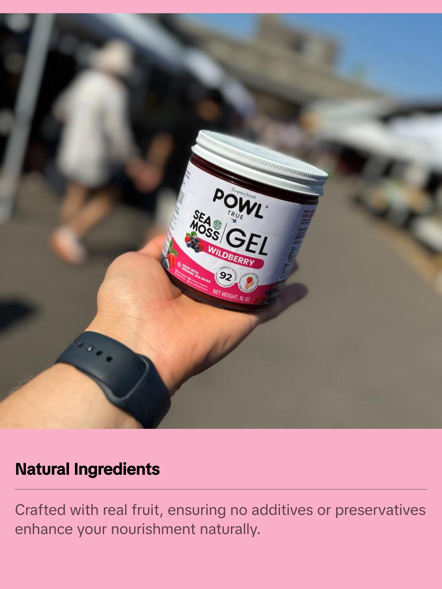 Organic Sea Moss Gel - Wildcrafted Irish Natural Superfood - WildBerry flavor.