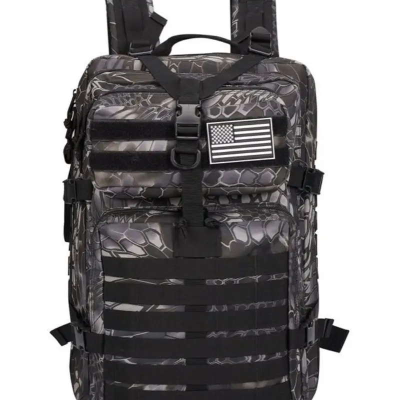 BLACK & WHITE Tactical Backpack – 50L Waterproof Outdoor Survival Pack