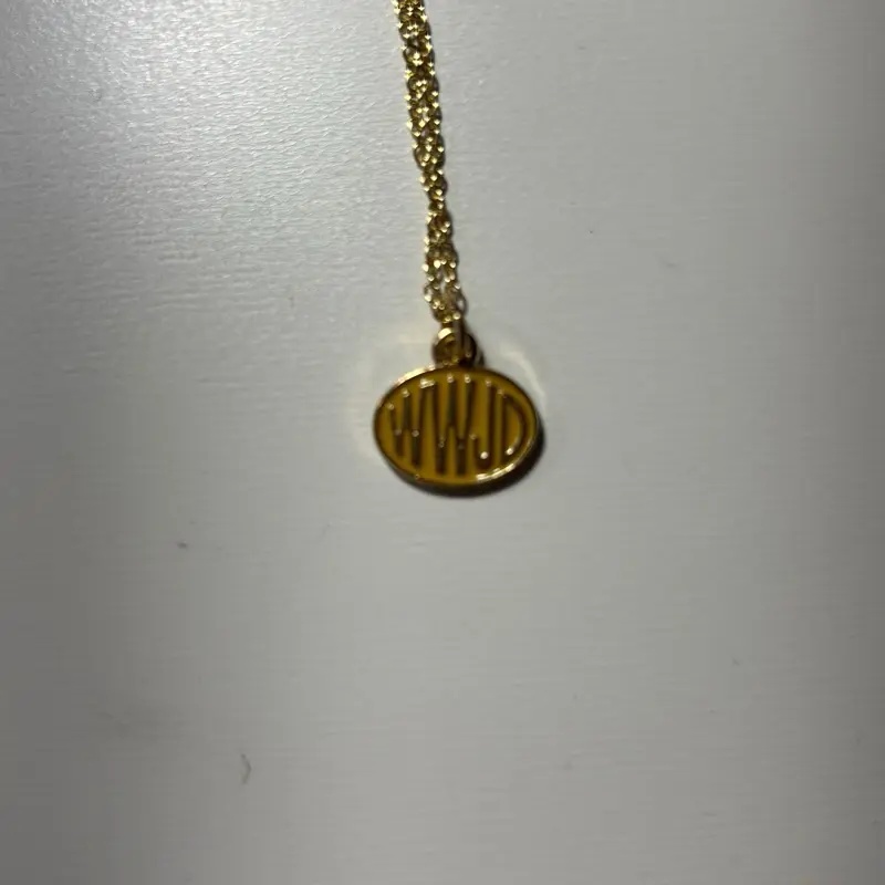 Dark yellow WWJD gold necklaces