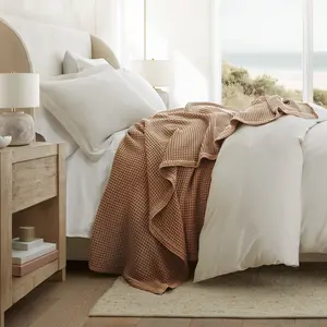 100% Cotton Waffle Weave Bed Blanket