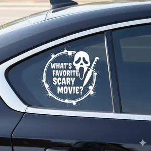 Rdm color Scream Scary Movie Car Decal - What's Your Favorite Scary Movie Design for Car Windows