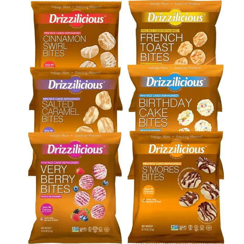Drizzilicious Mini Rice Cakes - French Toast Flavor, Vegan, Gluten Fre