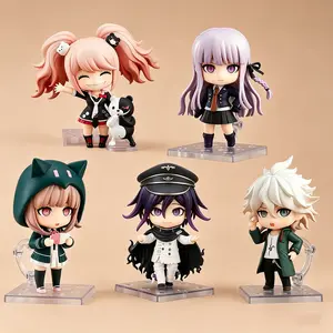 Danganronpa Poseable Chibi Action Figures | 1398# Junko Enoshima 2227# Chiaki Nanami 2625# Kyoko Kirigiri 2580# Nagito Komaeda 2802# Kokichi Oma | Anime Collectible Toy Desk Decor Gift for Danganronpa Fans