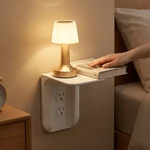 Wall-Mounted Storage Shelf, Thickened Upgrade, Cable Organizer, Socket Holder, Bathroom Living Room Bedroom, No Drilling, Space-Saving, Electric Toothbrush Phone Sensor Light Holder