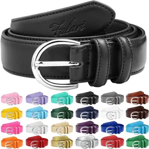 Falari Women Genuine Leather Belt Fashion Dress Belt With Single Prong Buckle
