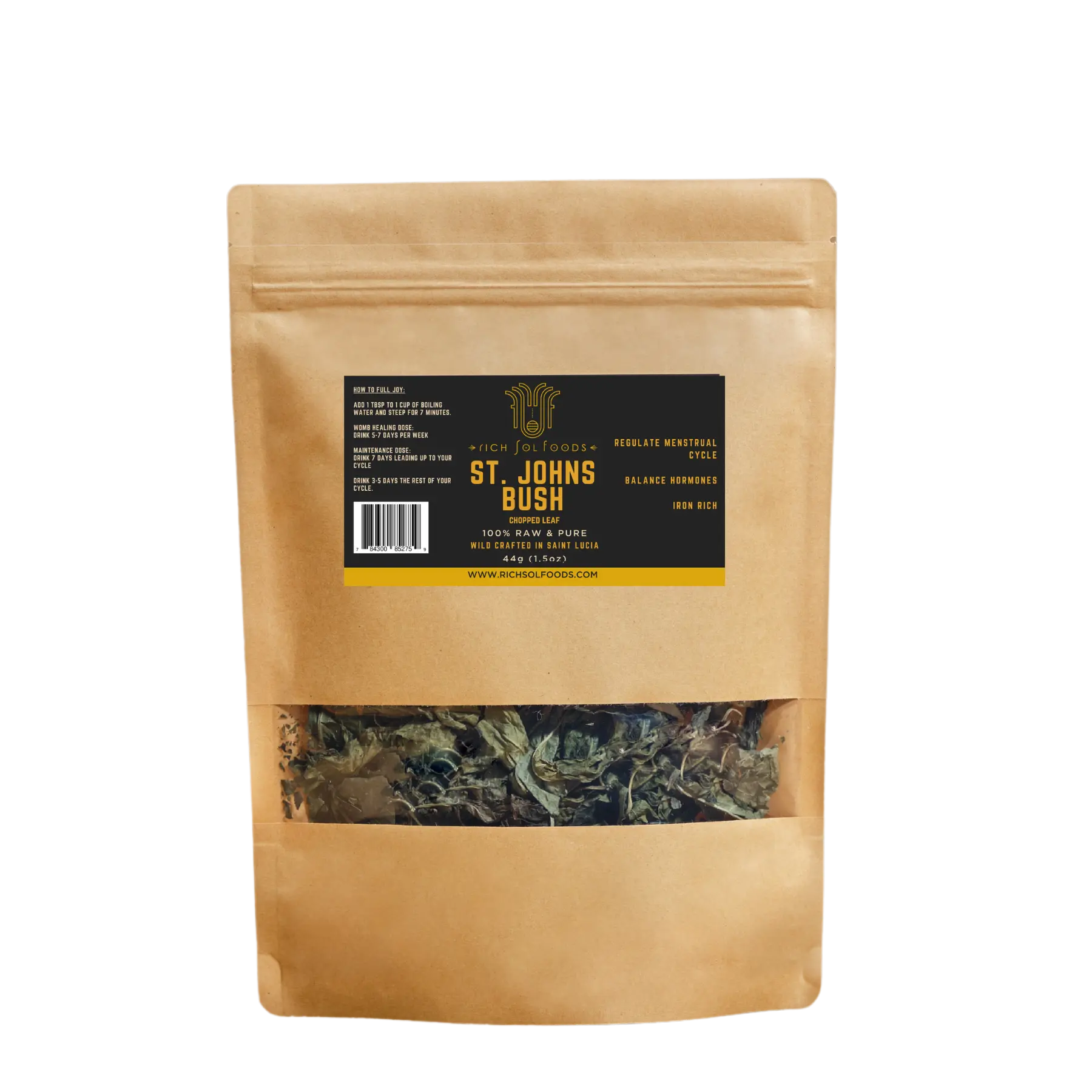 St. John’s Bush Tea – Rich Sol Foods | Herbal Support for Women’s Hormonal Health, Menstrual Pain & Fibroids Beverage Traditional