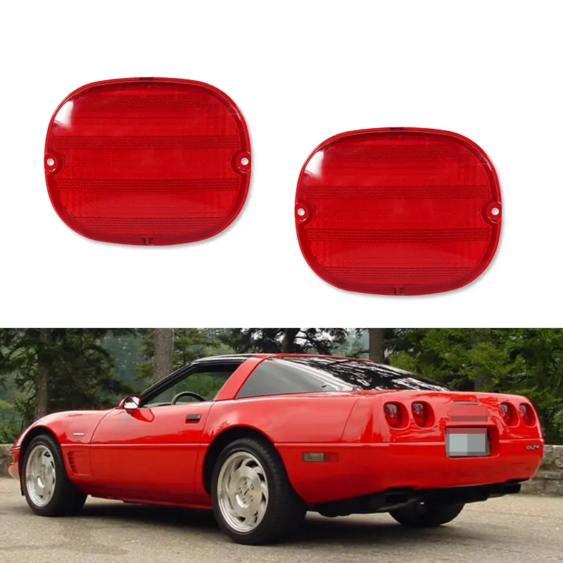 2PCS  Red Rear Tail Light Lamps Lenses For 1990 1991 1992 1993 1994 1995 1996 Chevy Corvette C4,Replace OEM 16509625
