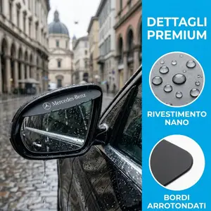 2 Pack Car Rearview Mirror Rain Visors, Splash Guard Windshield Cover, Compatible with Mercedes-Benz Cars & Suvs, Enhance Visibility Safety