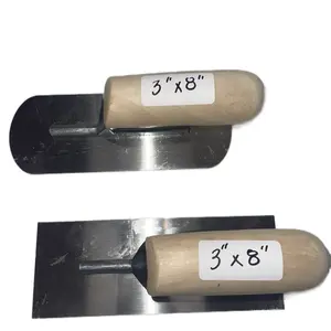 3"x8" 2pc Set Finish Trowel Swimming Pool Trowel with Wooden Handle for 3x8 Inch Work Specifications Construction Tools Home Repair Tools