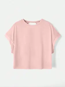 Women's Plain Round Neck Batwing Sleeve Tee, Casual Loose Tee, Casual Basic Short Sleeve Crew Neck T-shirt for Summer, Ladies Clothes for Daily Wear, Tops for Women