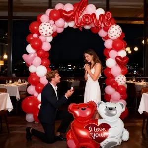 114pcs Romantic Decoration Balloons Set,Elevating the Vibe,Create Atmosphere,Suit for Proposal,Confession,Ornaments,Valentine's Day,Birthday Party,Photo Prop