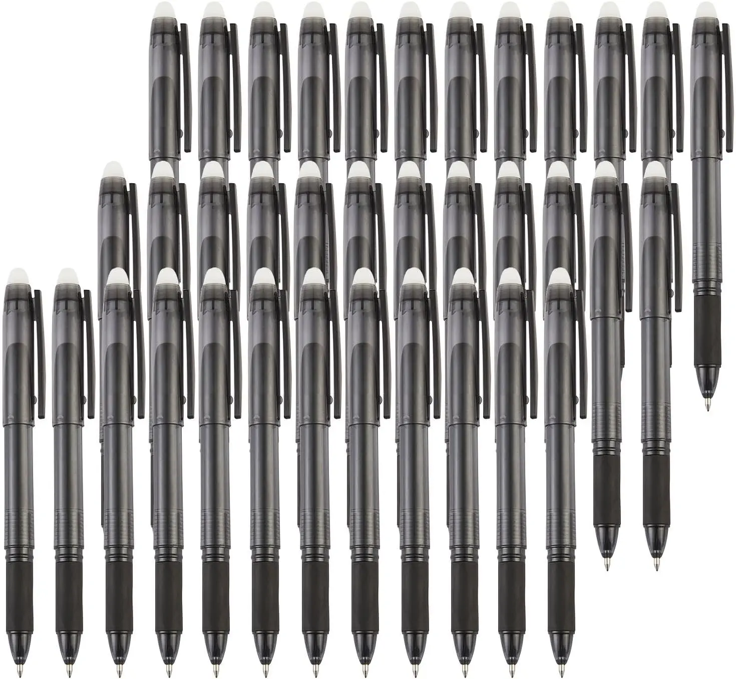 Erasable Gel Pens, 36-Pack Black & Blue Rocketbook Compatible Writing Tools, 0.7mm Fine Point Ink, Eraser Cap, Smooth Writing Pencil-Like Precision for School & Office, Black And Blue Pens