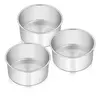 3-Piece Thick Line Round Stainless Steel Cake Pans (6x3 in) - Deep Straight Sides, Non-Toxic, Oven & Dishwasher Safe, Mirror Finish, Ideal for Wedding & Birthday Cake Decorations, Fits Serving Trays, Great for Steaming Vegetables on Thanksgiving Day